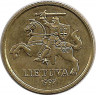 Аверс.Монета. Литва. 10 центов 1997 год.