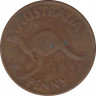 Монета. Австралия. 1 пенни 1941 год. ав.