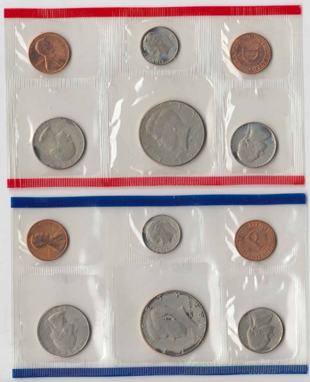 Монета. США. Годовой набор 1987 год. Монетные дворы P и D.