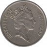 Монета. Фиджи. 20 центов 1987 год. ав.