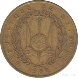 Монета. Джибути. 10 франков 1989 год.