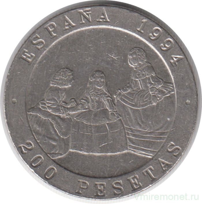 Монета. Испания. 200 песет 1994 год. Портрет.