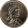 Реверс. Монета. США. 1 доллар 2009 год. Сакагавея, три сестры. Монетный двор D.