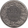  Монета. Швейцария. 2 франка 1978 год. ав.