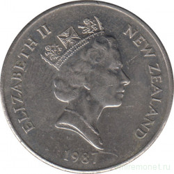Монета. Новая Зеландия. 20 центов 1987 год.