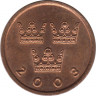 Аверс. Монета. Швеция. 50 эре 2003 год.