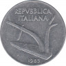 Монета. Италия. 10 лир 1983 год. ав.