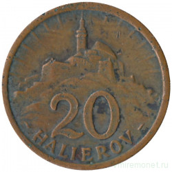 Монета. Словакия. 20 геллеров 1940 год.