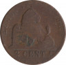 Монета. Бельгия. 2 цента 1865 год. рев.