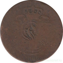 Монета. Бельгия. 2 сантима 1865 год.