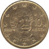 Монета. Греция. 10 центов 2002 год. (F). ав.