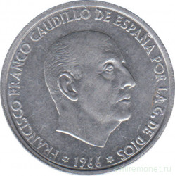 Монета. Испания. 50 сентимо 1973 (1966) год.
