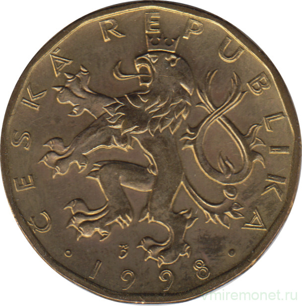 Монета. Чехия. 20 крон 1998 год.