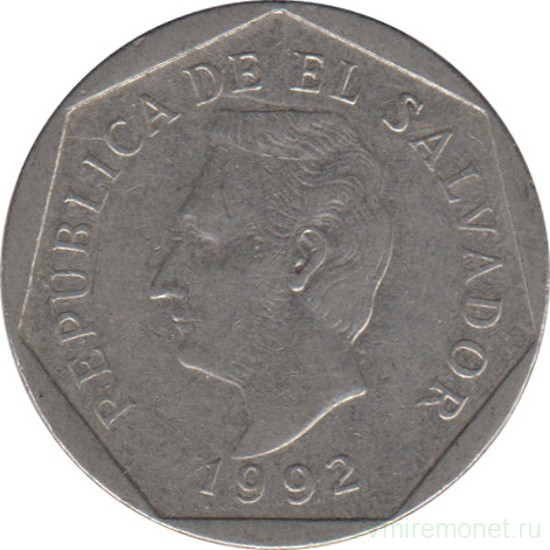 Монета. Сальвадор. 10 сентаво 1992 год.