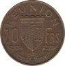 Монеты. Реюньон 10 франков 1972 год. рев.