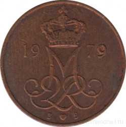 Монета. Дания. 5 эре 1979 год.