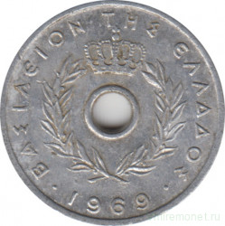 Монета. Греция. 10 лепт 1969 год.