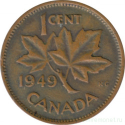 Монета. Канада. 1 цент 1949 год.