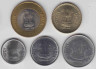 Монета. Индия. Набор 5 монет. 50 пайс, 1, 2, 5 и 10 рупий 2009-1014 года. ав.