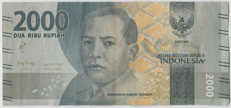 Банкнота. Индонезия. 2000 рупий 2016 год. Новый тип.