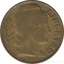 Монета. Аргентина. 20 сентаво 1947 год.