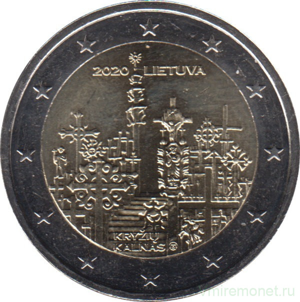 Монета. Литва. 2 евро 2020 год. Гора Крестов.