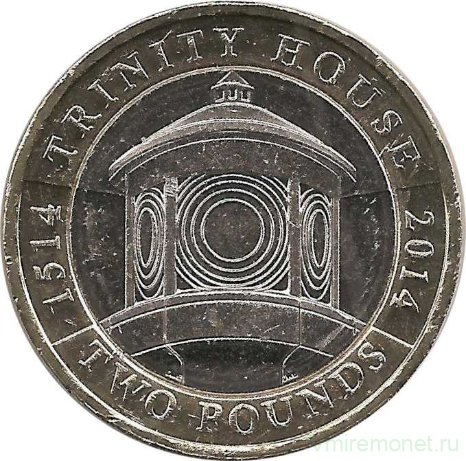 Монета. Великобритания. 2 фунта 2014 год. 500 лет Trinity House.