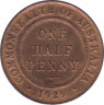 Монета. Австралия. 1/2 пенни 1929 год. ав.