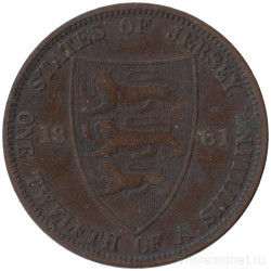 Монета. Джерси. 1/12 шиллинга 1881 год. 