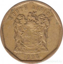 Монета. Южно-Африканская республика (ЮАР). 10 центов 1998 год.