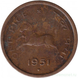 Монета. Индия. 1 пайс 1951 год. "♦" - Бомбей.