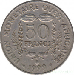 Монета. Западноафриканский экономический и валютный союз (ВСЕАО). 50 франков 1999 год.