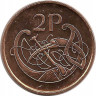 Реверс. Монета. Ирландия. 2 пенса 2000 год.