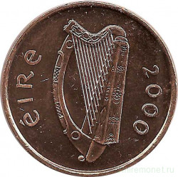 Монета. Ирландия. 2 пенса 2000 год.