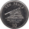 Монета. Гибралтар. 10 центов 2010 год. ав.