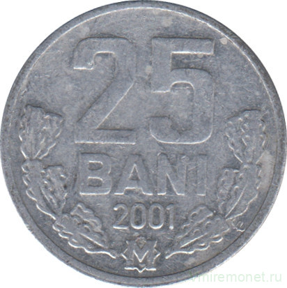 Монета. Молдова. 25 баней 2001 год.