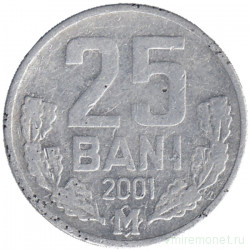 Монета. Молдова. 25 баней 2001 год.