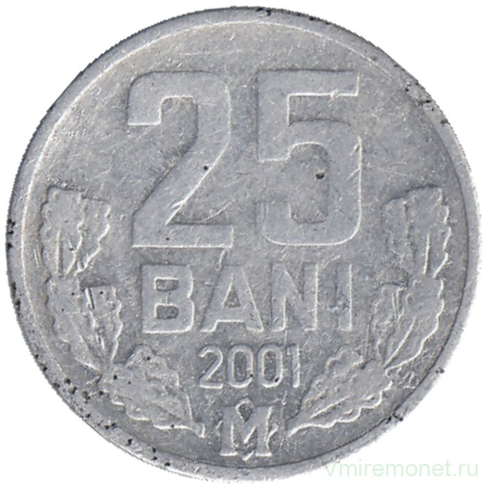 Монета. Молдова. 25 баней 2001 год.