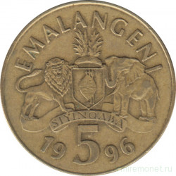 Монета. Свазиленд. 5 эмалангени 1996 год.