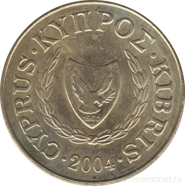 Монета. Кипр. 20 центов 2004 год.