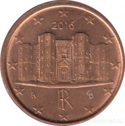 Монета. Италия. 1 цент 2016 год.