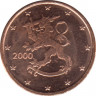 Монеты. Финляндия. 1 цент 2000 год. ав.