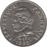 Монета. Новая Каледония. 10 франков 1992 год. ав.