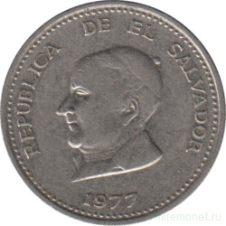 Монета. Сальвадор. 25 сентаво 1977 год.