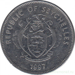 Монета. Сейшельские острова. 25 центов 1997 год. Магнитная.