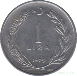 Монета. Турция. 1 лира 1973 год.