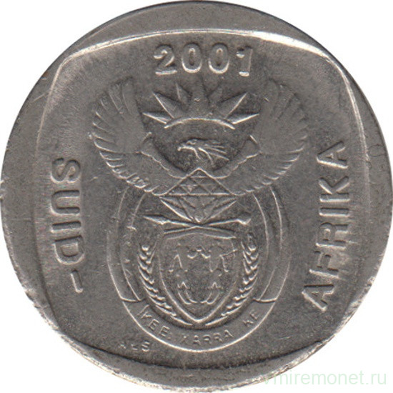 Монета. Южно-Африканская республика (ЮАР). 1 ранд 2001 год.