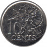 Монета. Тринидад и Тобаго. 10 центов 2017 год. рев.
