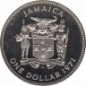 Монета. Ямайка. 1 доллар 1971 год. Бустаманте. рев.
