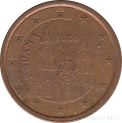 Монета. Испания. 5 центов 2000 год.